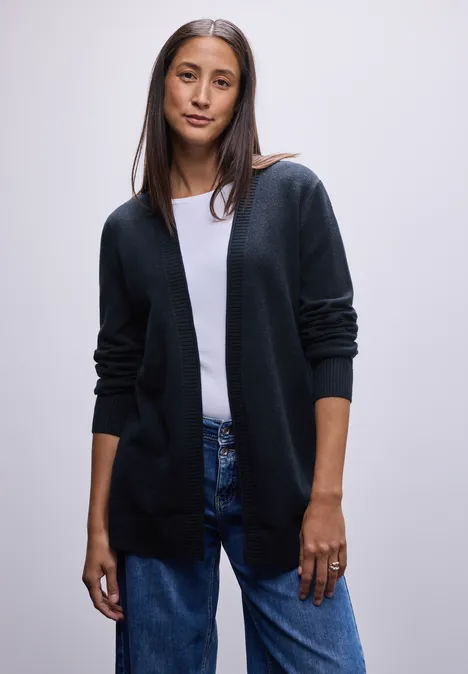 Cardigan avec bord roulé deep blue