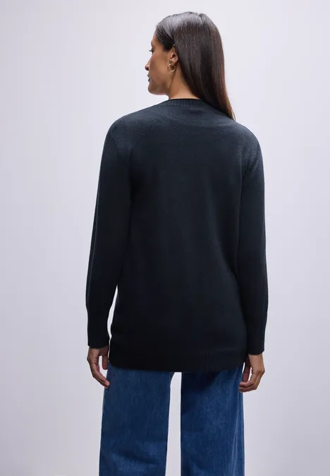Cardigan avec bord roulé deep blue