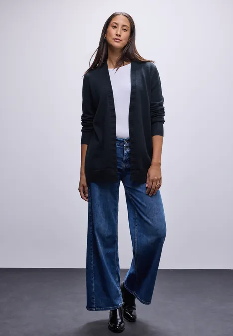 Cardigan avec bord roulé deep blue