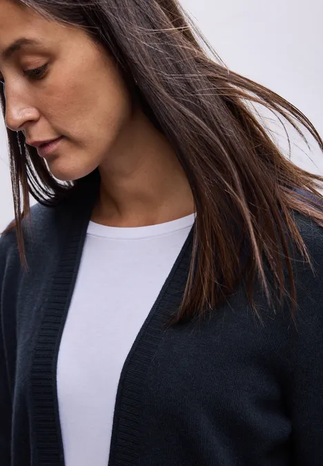 Cardigan avec bord roulé deep blue
