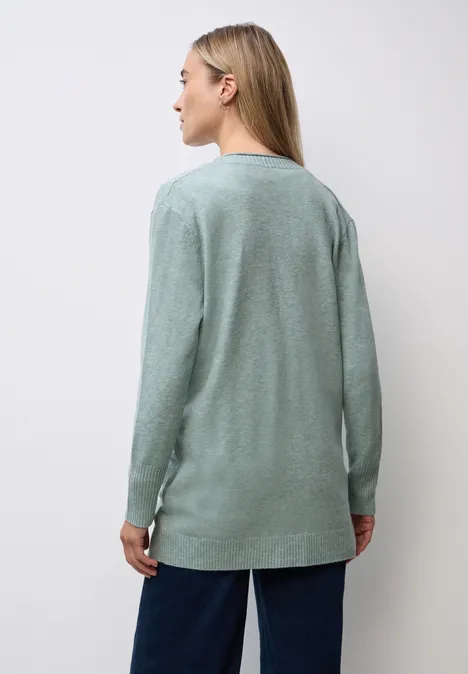 Cardigan mit Rollkante nile blue mel.