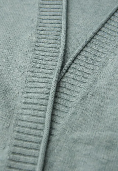 Cardigan mit Rollkante nile blue mel.