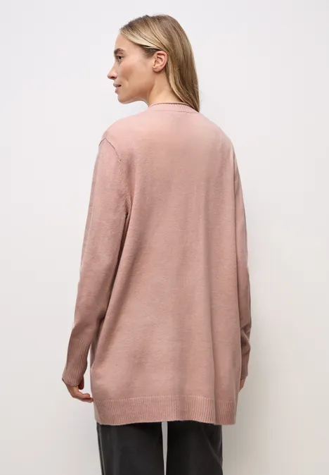 Cardigan mit Rollkante faded rose mel.