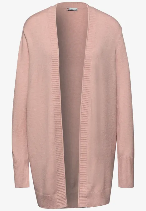 Cardigan mit Rollkante faded rose mel.