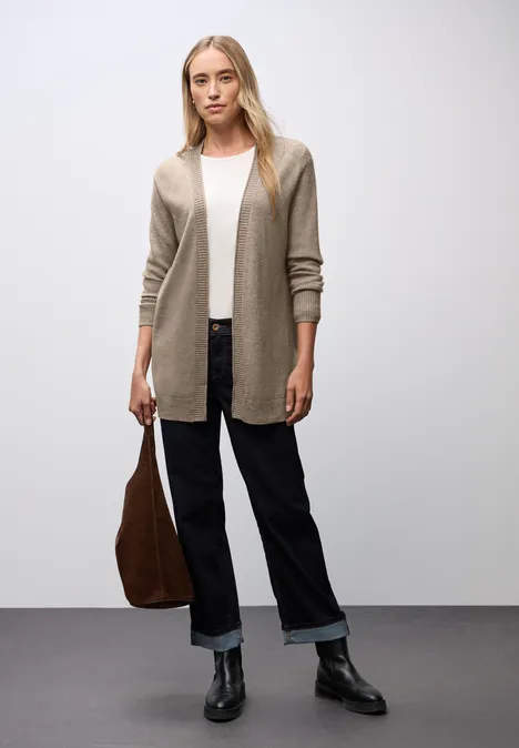 Cardigan avec bord roulé mocha dream mel.