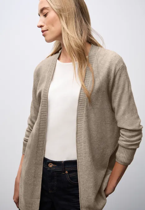 Cardigan avec bord roulé mocha dream mel.