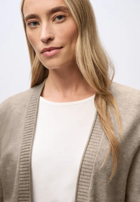 Cardigan avec bord roulé mocha dream mel.