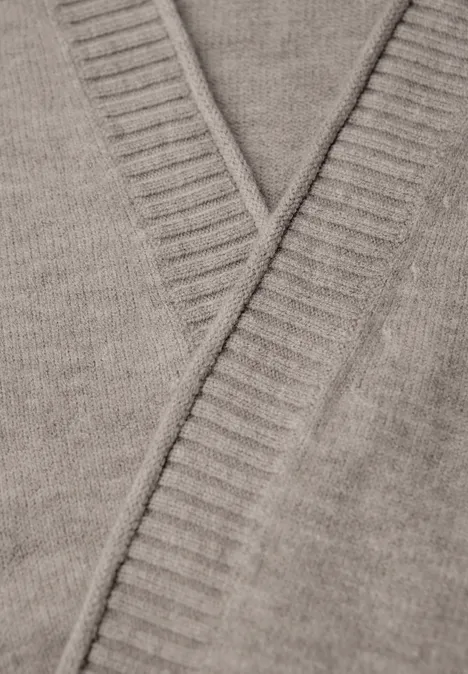 Cardigan avec bord roulé sandstone mocha mel.