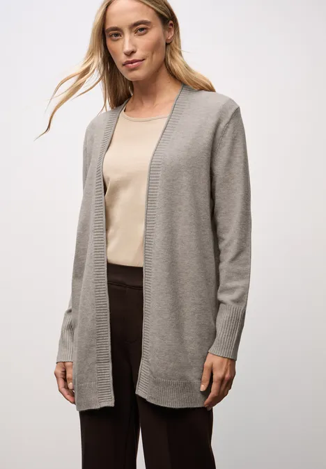 Cardigan avec bord roulé sandstone mocha mel.