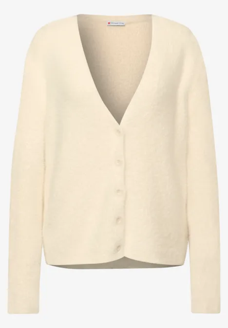 Kuscheliger V-Neck Cardigan soft beige
