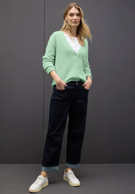 Kuscheliger V-Neck Cardigan serene green