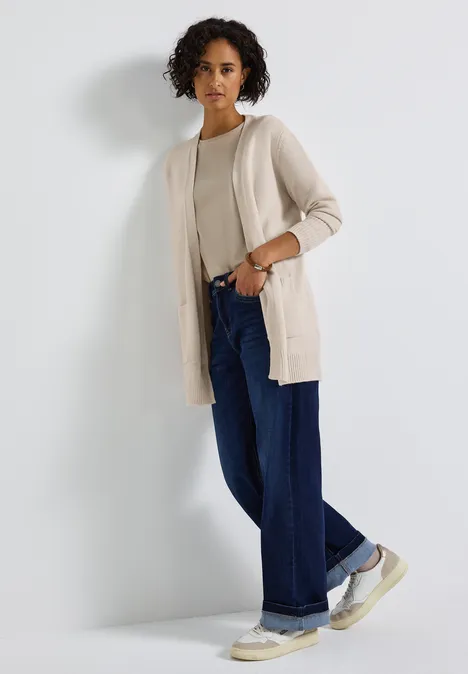 Offener Cardigan tusk cream mel. Offener Cardigan tusk cream mel.