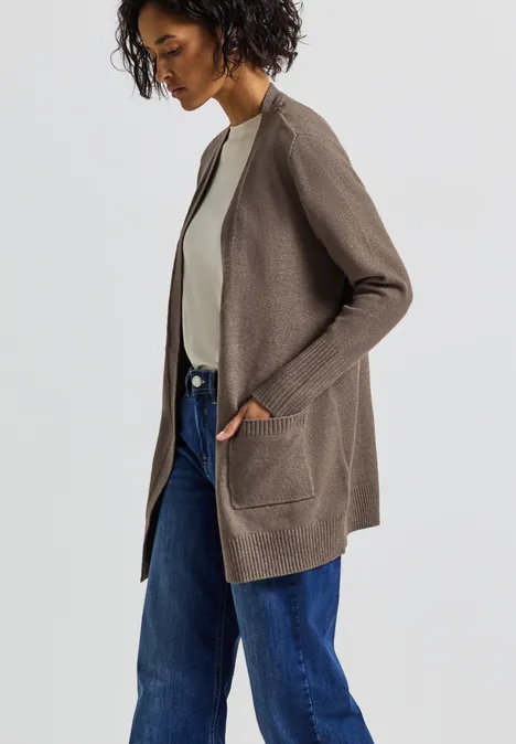 Offener Cardigan nomad brown mel.