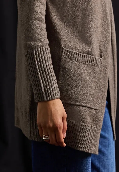 Offener Cardigan nomad brown mel.