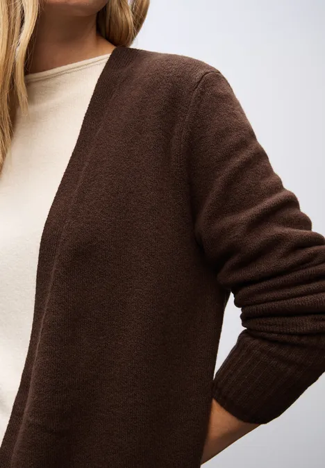 Offener Cardigan dark hazelnut brown mel.