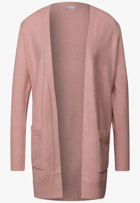 Offener Cardigan faded rose mel.