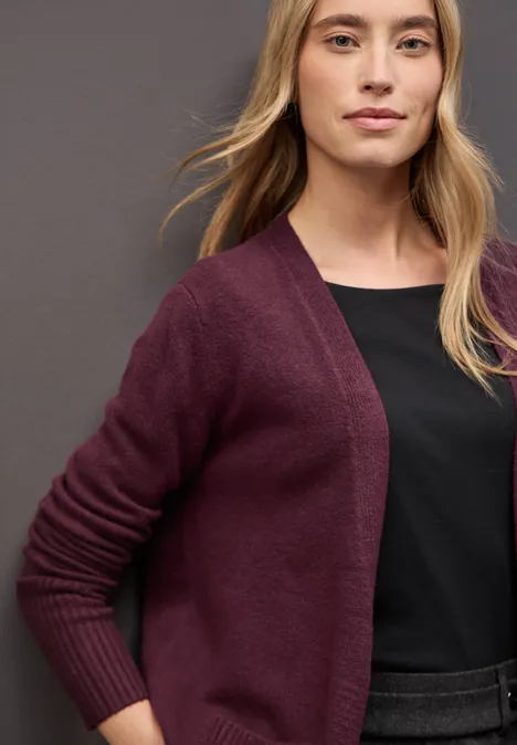 Offener Cardigan noble red mel.