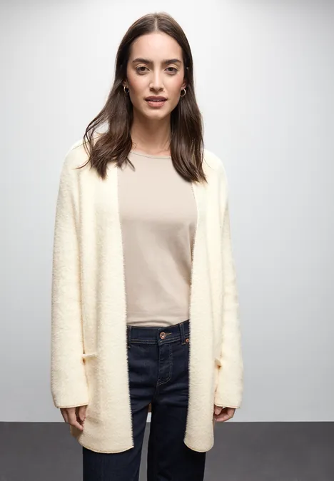 Lang vest van verengaren soft beige
