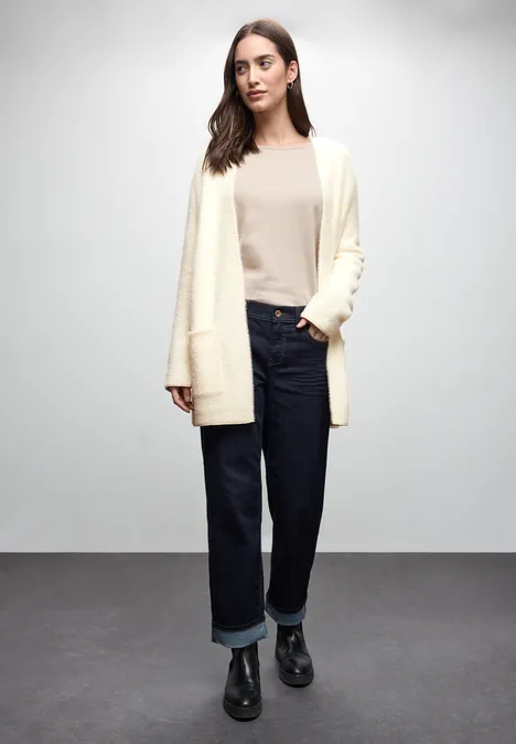 Lang vest van verengaren soft beige