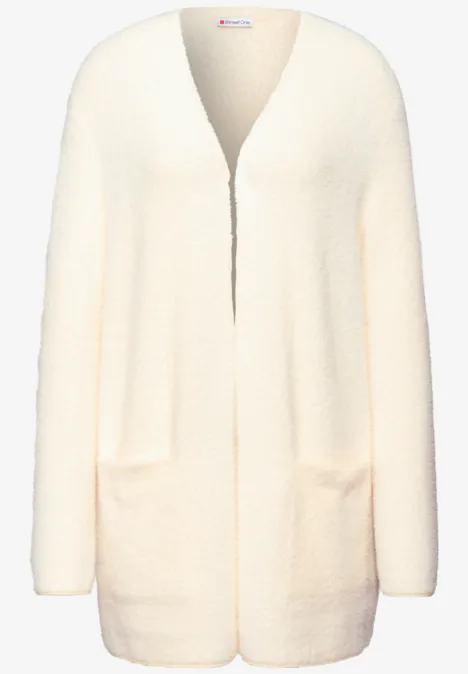 Lang vest van verengaren soft beige