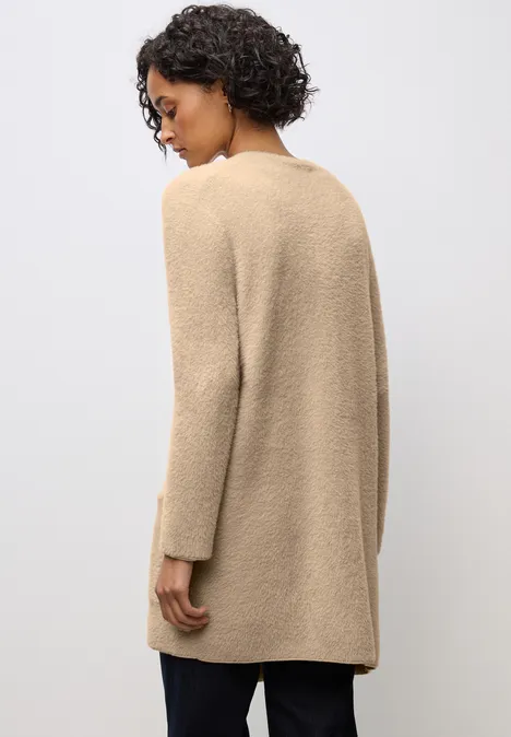 Lang vest van verengaren sanded beige