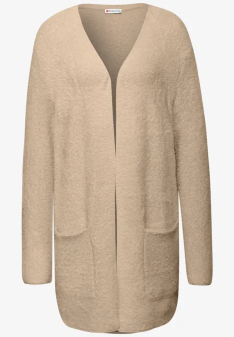 Lang vest van verengaren sanded beige