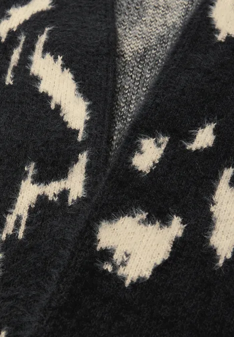 Miękki kardigan z żakardu anthra grey Miękki kardigan z żakardu anthra grey