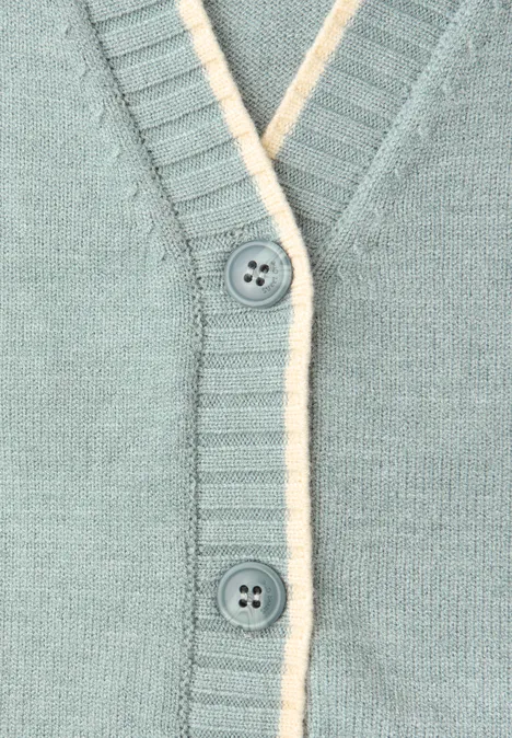 Cardigan mit Kontrastdetails nile blue mel. Cardigan mit Kontrastdetails nile blue mel.