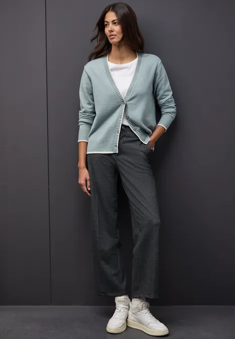 Cardigan mit Kontrastdetails nile blue mel. Cardigan mit Kontrastdetails nile blue mel.