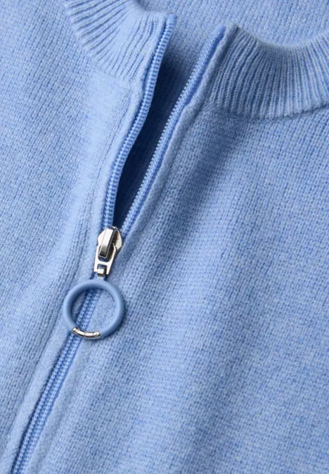 Gezellig vest frosted blue mel.