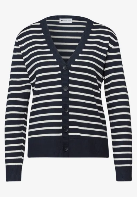 Gestreifter Cardigan deep blue