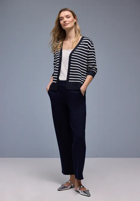 Gestreifter Cardigan deep blue