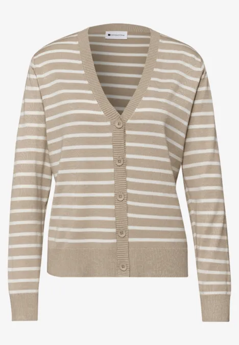 Gestreifter Cardigan cotton beige Gestreifter Cardigan cotton beige