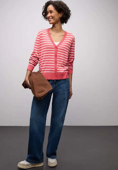 Gestreept vest striking coral Gestreept vest striking coral