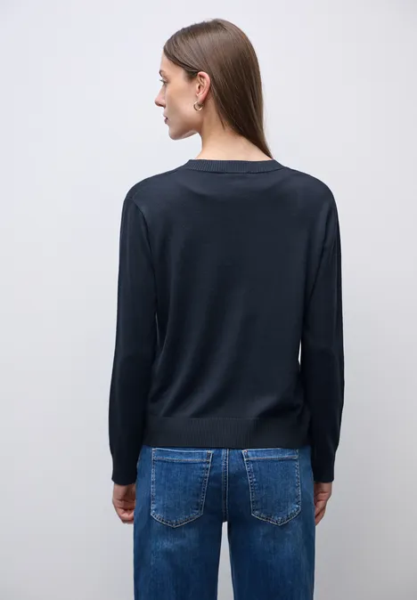 Strickjacke mit V-Ausschnitt deep blue