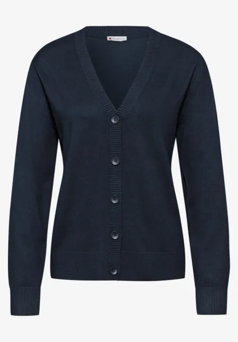 Strickjacke mit V-Ausschnitt deep blue