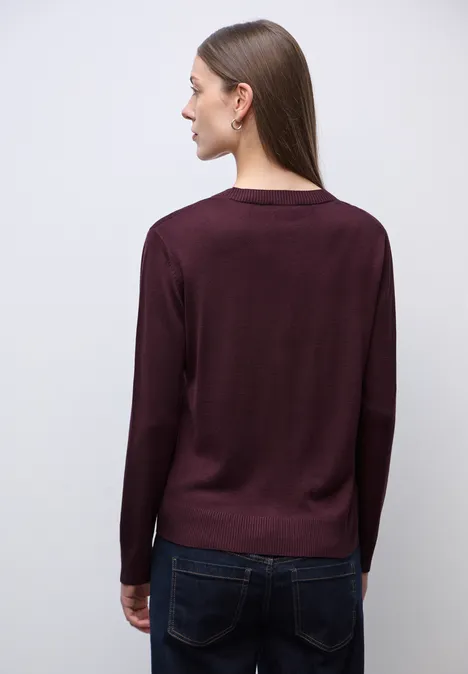 Strickjacke mit V-Ausschnitt jazz berry