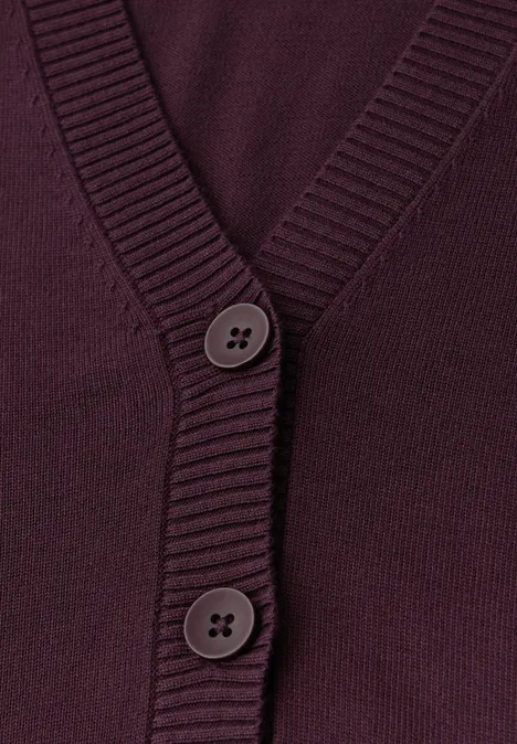 Strickjacke mit V-Ausschnitt jazz berry