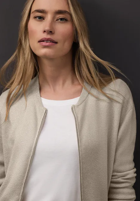 Błyszczący kardigan lucid white