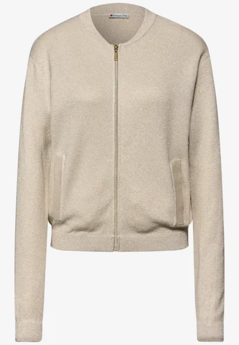 Błyszczący kardigan lucid white