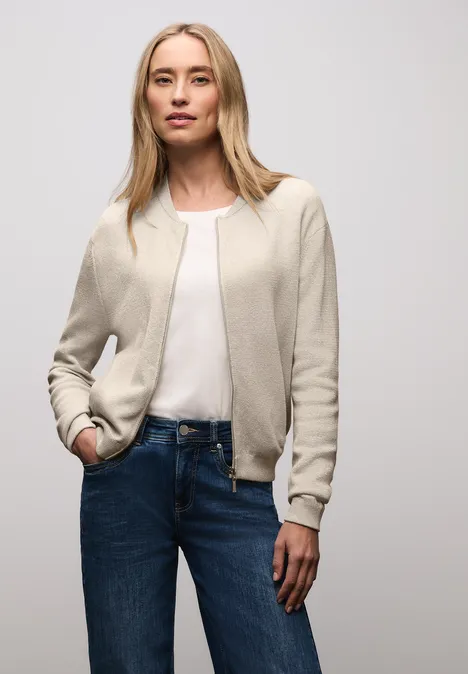 Błyszczący kardigan lucid white