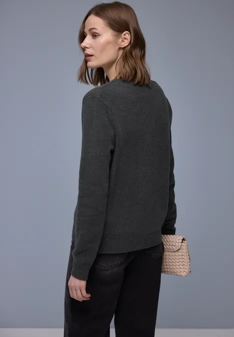 Kuscheliger V-Neck Cardigan gravel grey mel. Kuscheliger V-Neck Cardigan gravel grey mel.