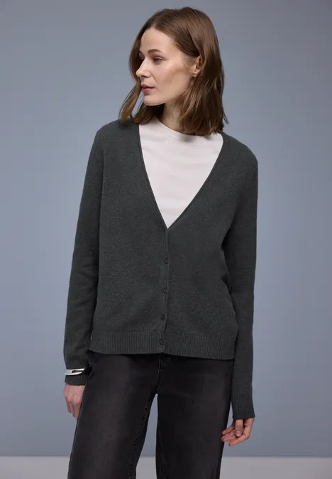 Kuscheliger V-Neck Cardigan gravel grey mel. Kuscheliger V-Neck Cardigan gravel grey mel.