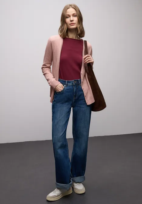 Kuscheliger V-Neck Cardigan faded rose mel.