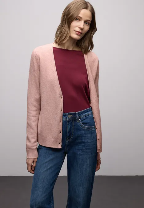 Kuscheliger V-Neck Cardigan faded rose mel.