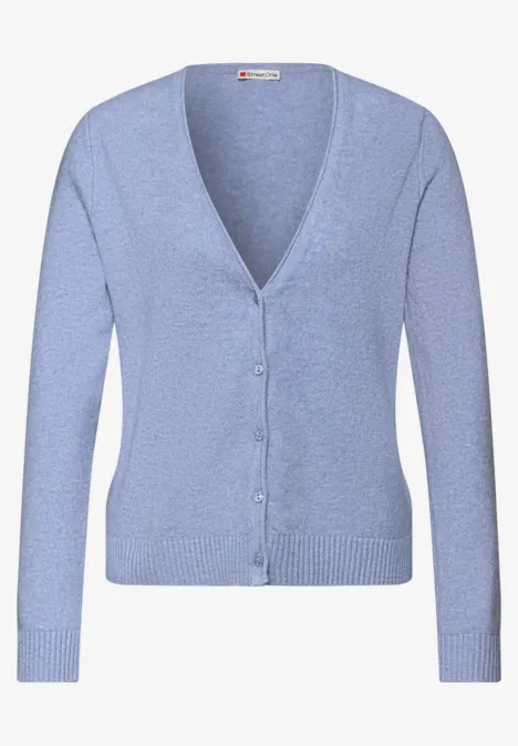 Kuscheliger V-Neck Cardigan frosted blue mel.
