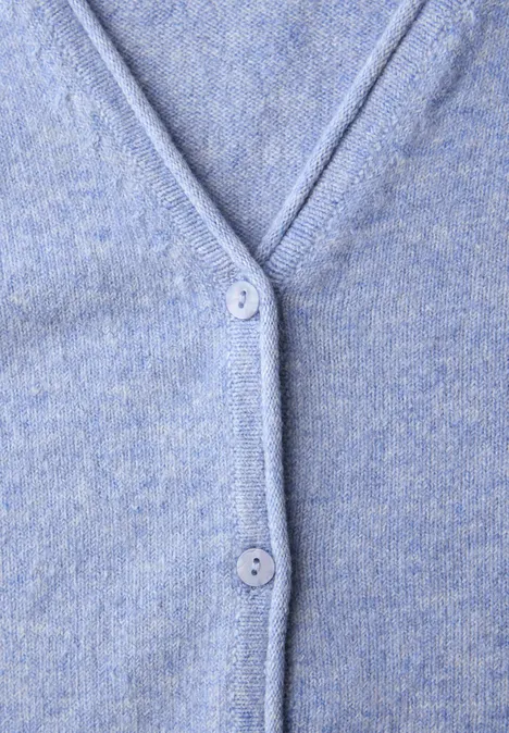 Kuscheliger V-Neck Cardigan frosted blue mel.