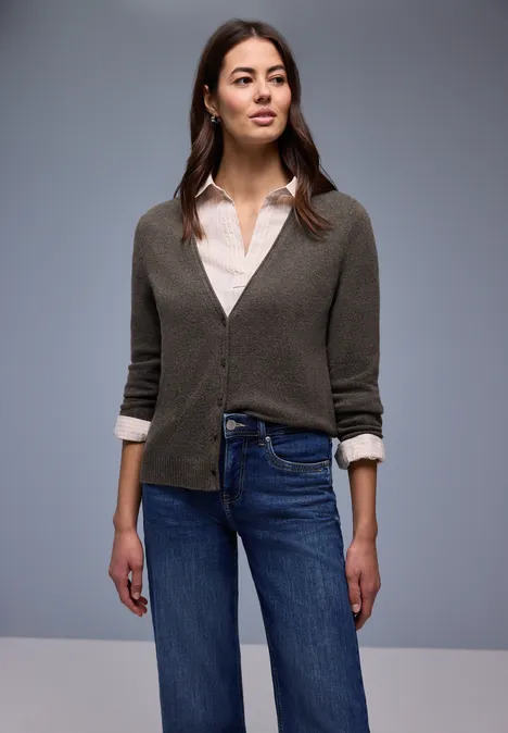 Kuscheliger V-Neck Cardigan rustic brown mel.