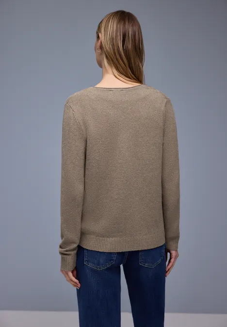 Kuscheliger V-Neck Cardigan light terra mocha mel. Kuscheliger V-Neck Cardigan light terra mocha mel.