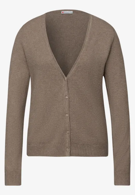 Kuscheliger V-Neck Cardigan light terra mocha mel. Kuscheliger V-Neck Cardigan light terra mocha mel.